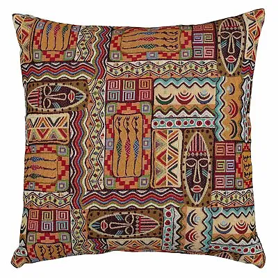 Traditional African Style Tapestry Cushion. Tribal Mask 17x17  Tapestry Cushion. • £12.99