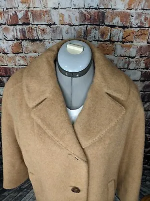 $149.99 • Buy VINTAGE REAL GENUINE Camel Hair Coat Jacket England Long Teddy Fur Large Wool 10