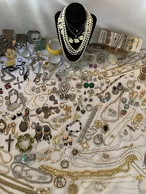 300+ Pieces Of Vintage To Now Costume Jewelry Most Is Wearable Read Description • $84