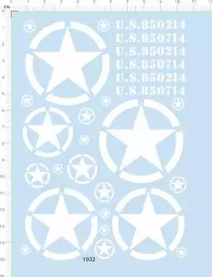 All Size US Army Star U.S.850214 850714 Military Vehicle Model Water Decal White • $3.93