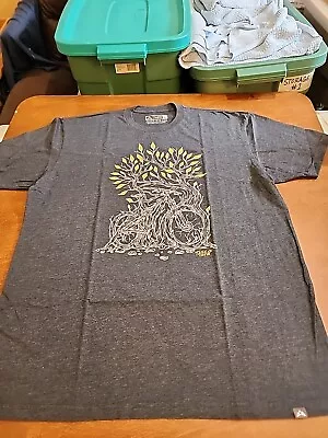 Tasco MTB 'Bike Grown In Tree' Men's XL S/S Blue Graphic Print T-Shirt EUC. SB3 • $19.99