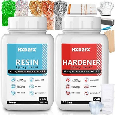 £29.49 • Buy Epoxy Resin Clear Crystal Coating Kit 1000ml/1160g - 2 Part Casting Resin