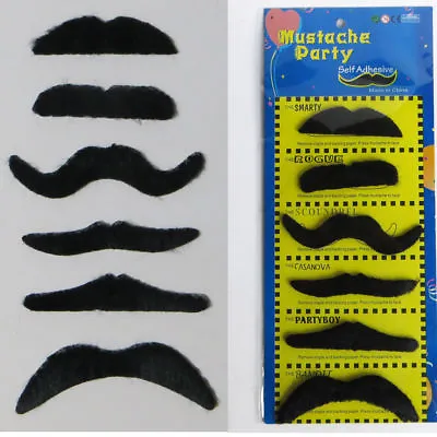 6pcs/set Stylish Costume Funny Party Fake Moustache Black - F/S NYS • $3.14