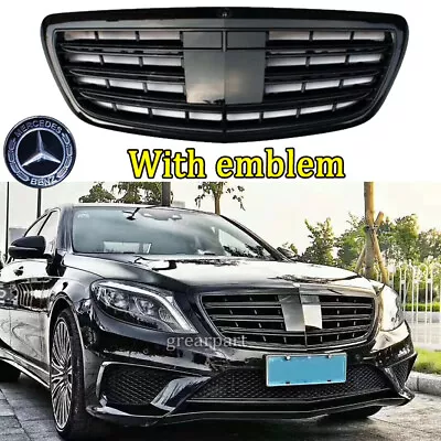 For Mercedes Benz W222 S CLASS Sedan 2013-2020 Front Grille GT Style Gloss Black • $214.99