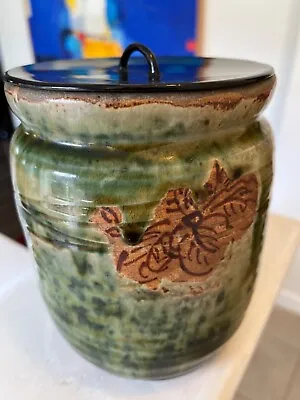 Antique Japanese Oribe Ware Tea Ceremony Water Jar/Mizusashi • $112