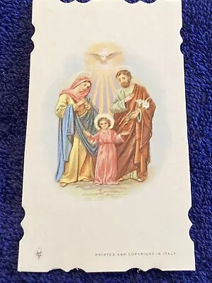 Vintage Catholic Holy Funeral Prayer Card - The Holy Family~ 1958 • $1