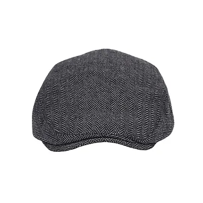 £12.99 • Buy Mens 100% Wool Flat Cap Gatsby Tweed Baker Boy Hat Herringbone Newsboy Cap