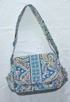 VERA BRADLEY Capri Blue Pattern Magnetic Snap Close Lindsay Style Crossbody  EXC • $28.99