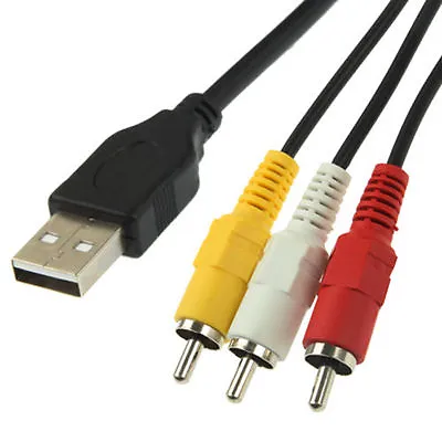 £6.99 • Buy Usb To 3 Rca Phono Red White Yellow Cable Av Audio Video Lead Universal + Scart 