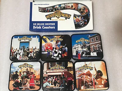 Movie World Gold Coast Vintage Souvenir Coasters 90s Rare Set X6 1992 NEW* • $19.99