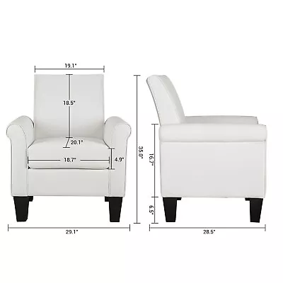 Modern Faux Leather Accent Chair Living Room Arm Chairs Comfy Single Sofa Chair • $128.99