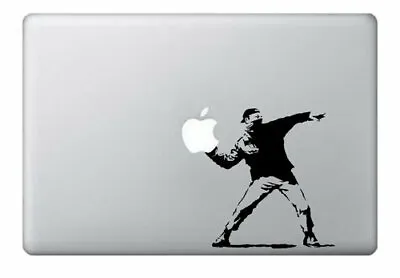 Macbook 13 15 17 Inch Decal Sticker Black Banksy Flowers Art For Apple Laptop • £1.99