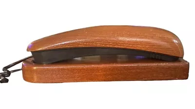 Vtg Columbia Woodgrain Push Button Desk Landline Telephone Retro Prop Decor • £22.18