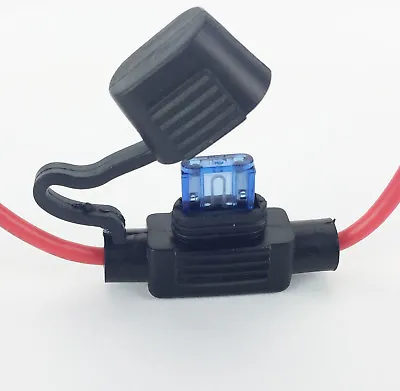 In-Line Car Fuse Holder ATM Blade Mini Fuse 16AWG Cable 12/24/32V 25A Waterproof • $1.89