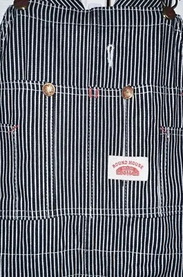 Vintage Round House Overalls Bibs Hickory Stripe Work Usa Made Mens Size 30x30 • $79