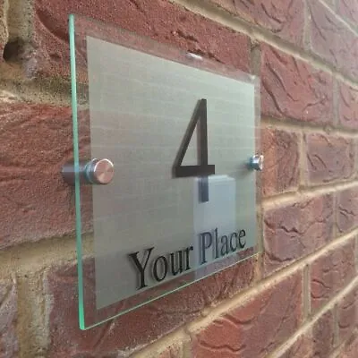 Modern HOUSE PLAQUES / PLAQUE / DOOR / NUMBER / GLASS EFFECT ACRYLIC / Wall Sign • £3.45