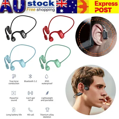 $17.99 • Buy New Bone Conduction Headphones Wireless Bluetooth 5.2 Waterproof Sport Earphone