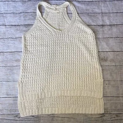 Anthropologie Moth Ivory Knit Crochet Tank Medium G1 • $20.16