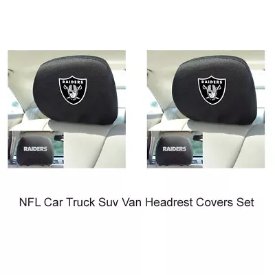 New 2pc Set NFL Oakland Raiders Car Truck SUV Headrest Covers Automotive Gear • $19