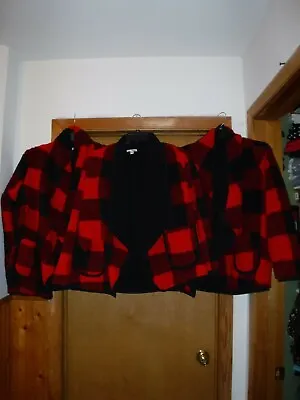 £19.13 • Buy Long Sleeve Soft Open Jackets ,Sonoma ,L,M,S, Red Black Plaid 2 Pockets NWT
