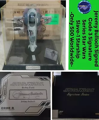 Jeremy Bulloch Star Wars Code 3 Signature Series Boba Fett Slave 1 Starship Rare • £3208.58