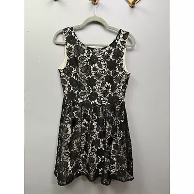 Ark And Co Black Lace Overlay Slip Dress Womens Size Medium Fit And Flare NEW • $27.49