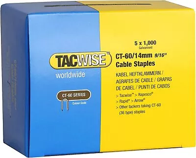 Tacwise CT-60/14mm Cable Tacker Staples (Box 5000) • £24.61