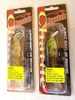 2) Megabait Charlie Soft Body Crankbait Swimbait Fishing Lures - 4  DISCONTINUED • $75