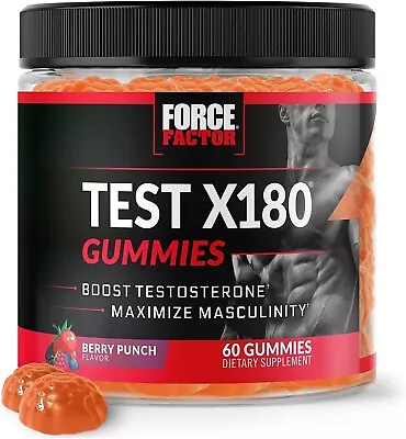 Force Factor Test X180 Gummies Testosterone Booster 60 Gummies • $29.55