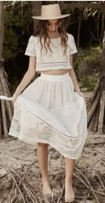 $120 • Buy Spell Abigail Lace Tie Side Skirt BNWT-Size L