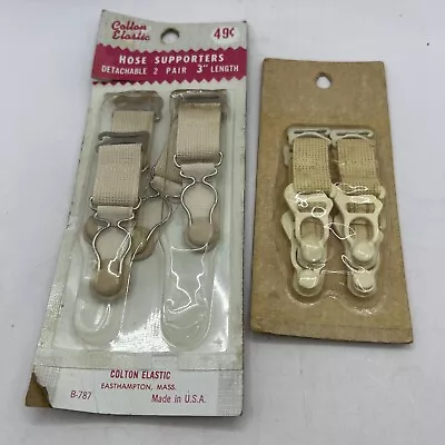 New Old Stock 2 Pack VTG Colton Elastic 50’s-60’s Replace Sew On Metal Garters • $8.99