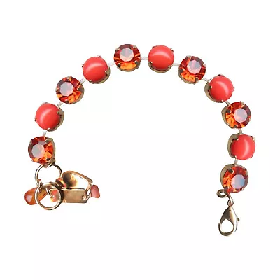 Mariana Bracelet Lustrous Hyacinth & Coral Austrian Crystals My Treasures Coll. • $135