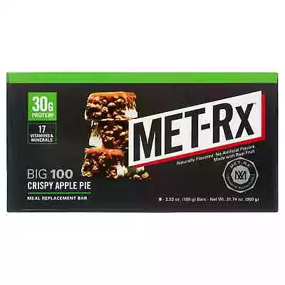 MET-Rx Big 100 High Protein Meal Replacement Bar Crispy Apple Pie 9 Pack • $33.09