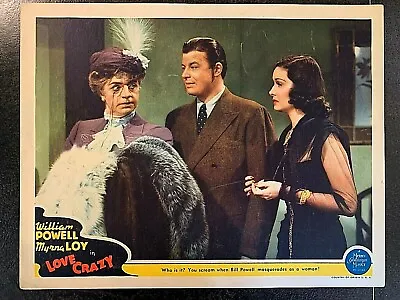 Mgm Love Crazy 1941 Original Lobby Card - William Powell Myrna Loy • $144