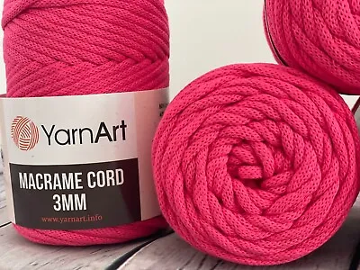 YarnArt Macrame Cord 3mm Braided String Rope 250g Choose Colours Knitting • £4.59