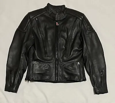 Hein Gericke Sz 34 W Black Leather Vented Motorcycle Jacket W/ ThermoLiner  • $89.95