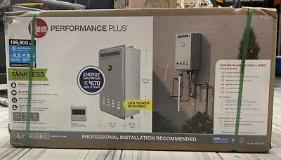 $939 • Buy Rheem Performance + Outdoor Tankless Gas Water Heater 199,900 BTU 9.5g/min -NEW
