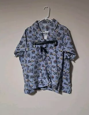 Vera Bradley Pj Set Shirt-shorts Cotton Size Plus 3X Hedgehog Wild Collection • $40