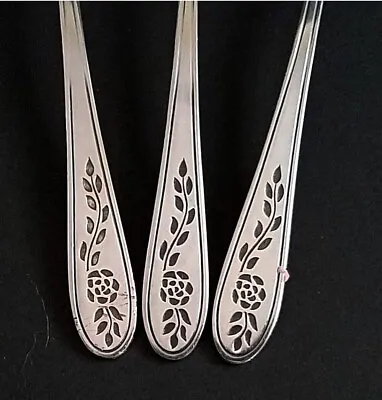 SPRING FLOWERS Stainless Flatware Silverware Rogers Vintage Floral Kitchen • $5