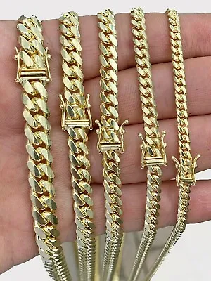 SOLID 10k Gold Chain Necklace Miami Cuban Link REAL Mens 4mm-8mm 20 -28  DISOUNT • $1157.50