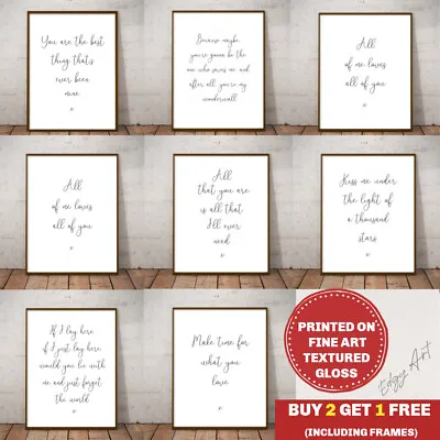Stunning Script Style Song Quote Wall Art Prints Fine Art. Quality Home Picture  • £17.99