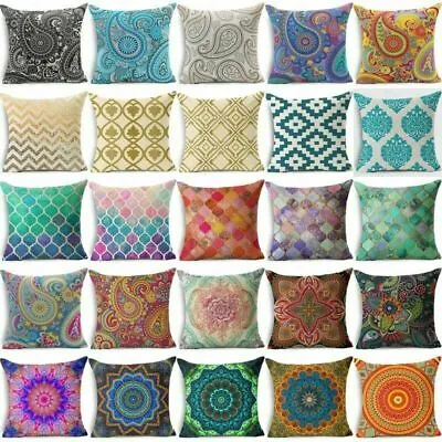 Cushion Cover Pillow Case  Pillowcase Throw Mandala Paisley Geometric Boho • $4.35