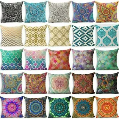 Cushion Cover Pillow Case  Pillowcase Throw Mandala Paisley Geometric Boho • $4.35