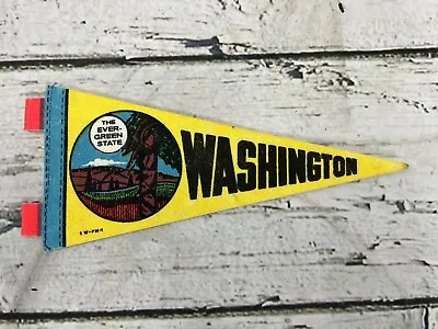 Vintage Washington State Miniature Mini Travel Souvenir Felt Pennant Flag Banner • $14