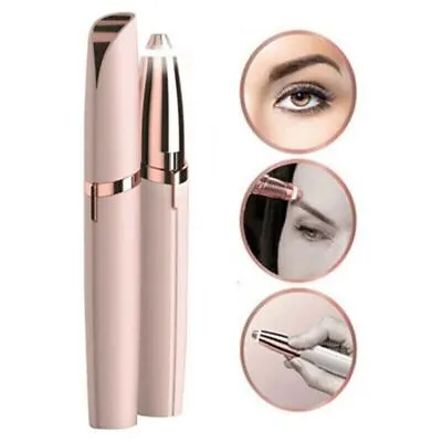 PINK Electric Eyebrow Trimmer Finishing Touch Flawless Brows Hair Remover LED... • $15.10