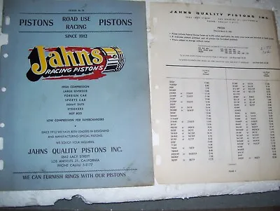 Original 1958 Jahns Piston Catalog-16 Pages   4 Pics • $27