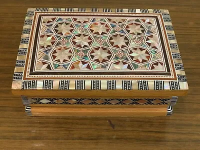 Handmade Wooden Jewelry Box Wood Trinket Storage Wood Box Mother Of Pearl Inlay • $78