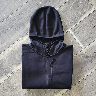 Ridge Merino Hooded Pullover Large Black Long Sleeve 100% Merino Wool Base Layer • $39.99