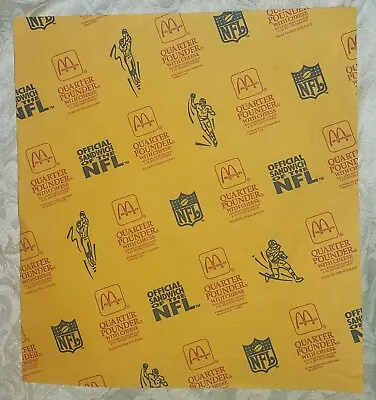 1980's McDonald's Paper NFL Football Quarter Pounder Cheese Burger Wrapper Gold • $24.95