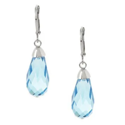 QVC Steel By Design Stainless Steel Crystal Briolette Lever Back Earrings $40 • $25.76